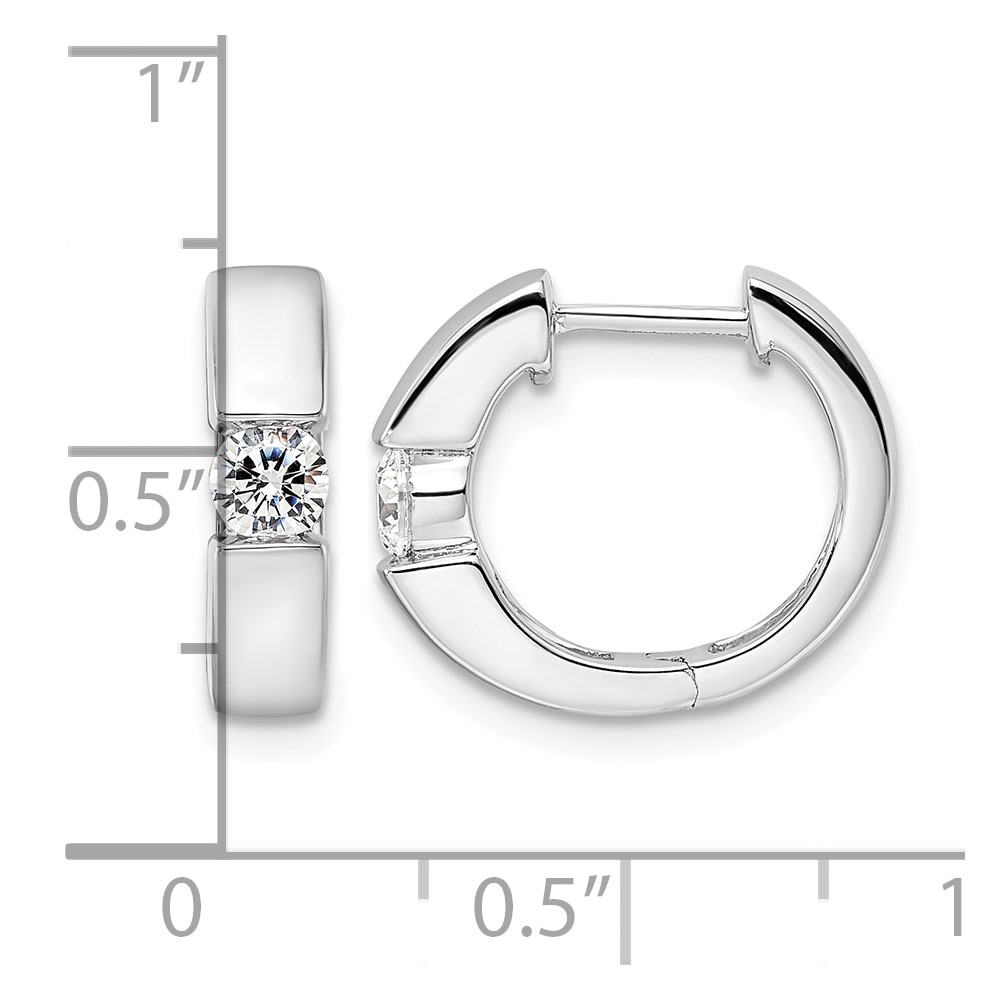 True Origin 14k White Gold 1/4 carat Lab Grown Diamond VS DEF Hinged Hoop Earrings (EM9376-032-WLD)