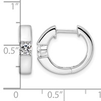 True Origin 14K White Gold 0.25 Carat Lab Grown Diamond VS+ F+ Hinged Hoop Complete Earrings view 4
