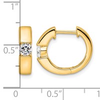 True Origin 14K Yellow Gold 0.25 Carat Lab Grown Diamond VS+ F+ Hinged Hoop Complete Earrings view 4
