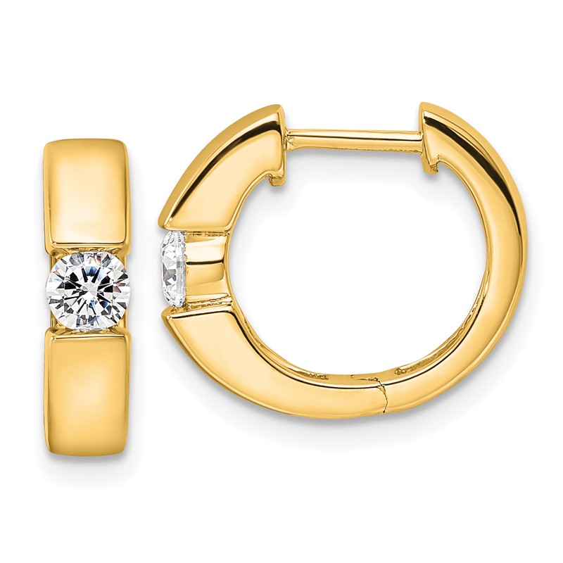 True Origin 14k 1/4 carat Lab Grown Diamond VS DEF Hinged Hoop Earrings