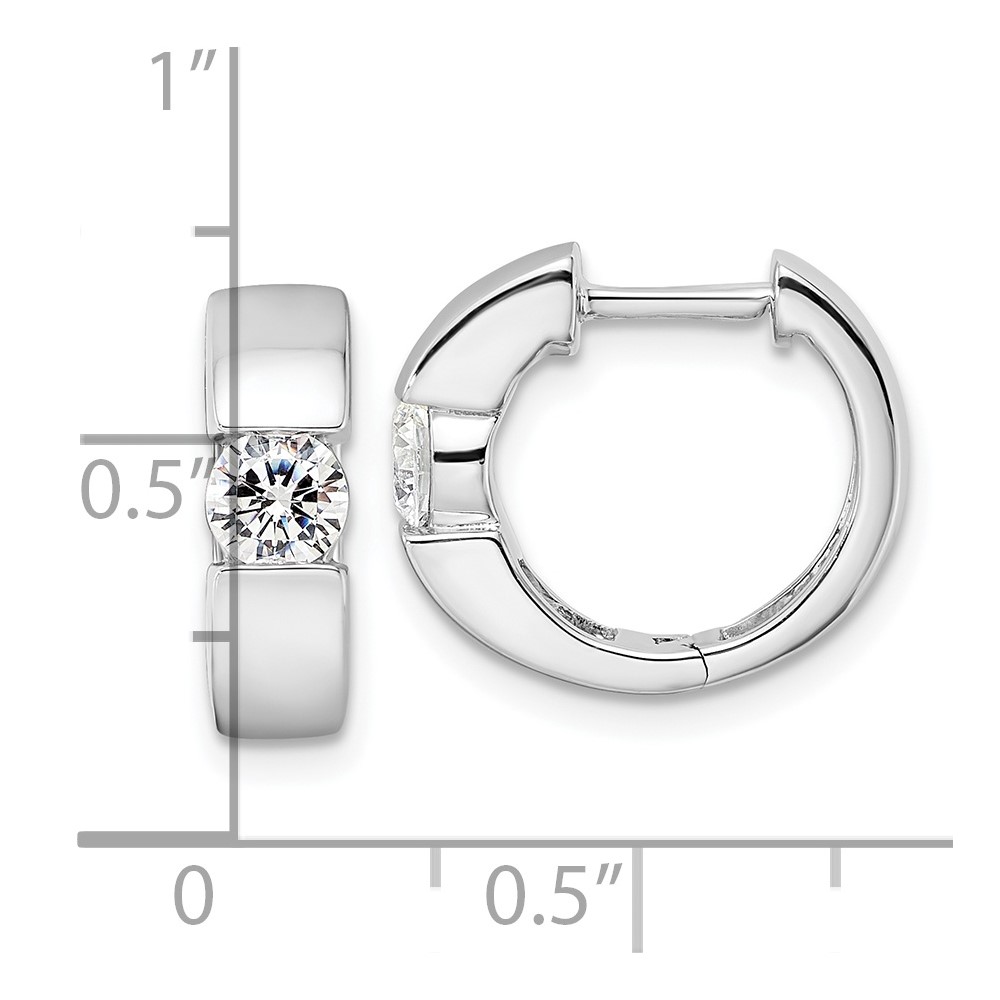 True Origin 14k White Gold 1/3 carat Lab Grown Diamond VS DEF Hinged Hoop Earrings (EM9376-060-WLD)