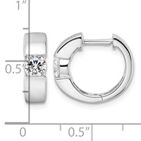 True Origin 14K White Gold 0.33 Carat Lab Grown Diamond VS+ F+ Hinged Hoop Complete Earrings view 4
