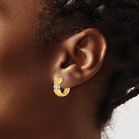 True Origin 14K Yellow Gold 0.33 Carat Lab Grown Diamond VS+ F+ Hinged Hoop Complete Earrings view 3