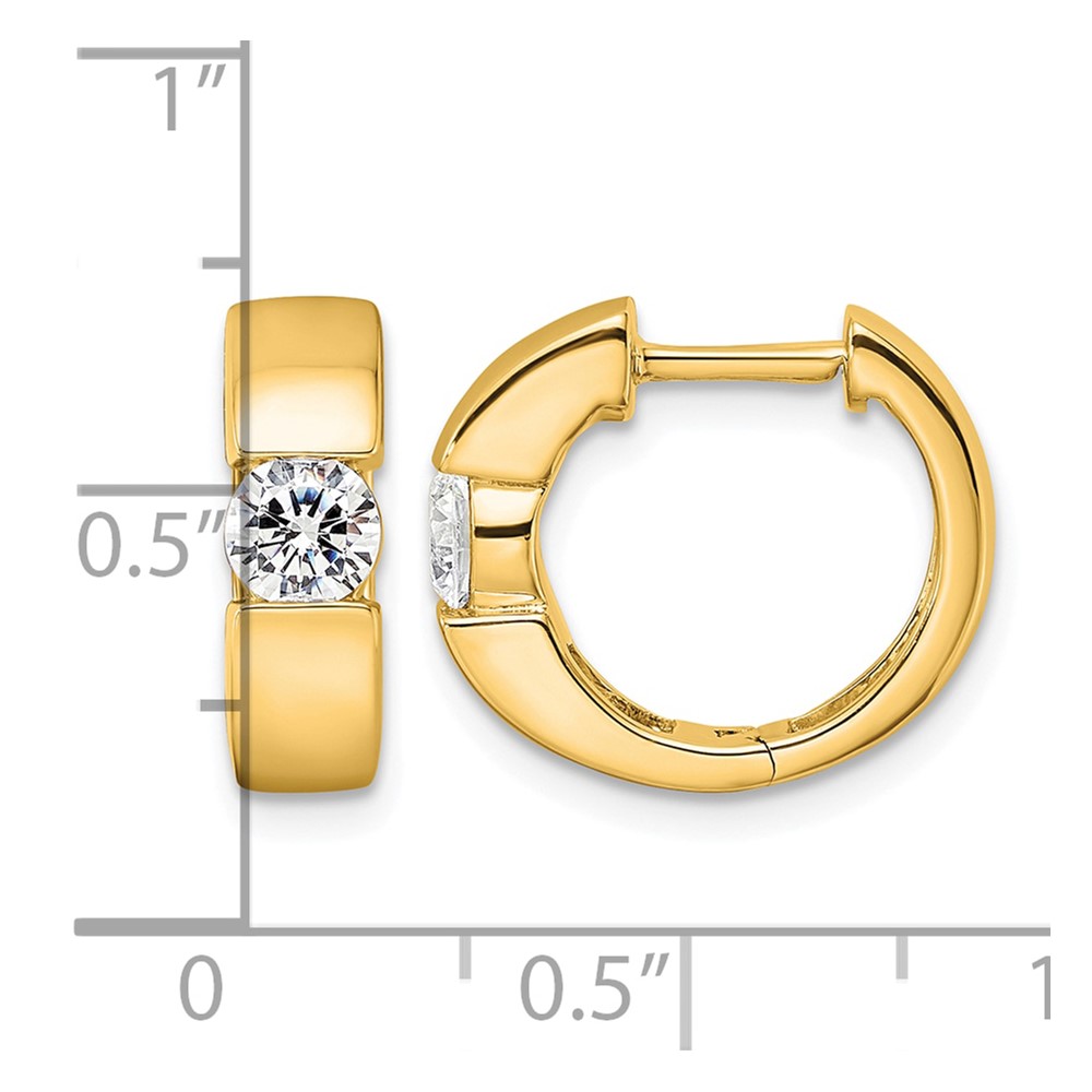 True Origin 14k 1/3 carat Lab Grown Diamond VS DEF Hinged Hoop Earrings (EM9376-060-YLD)