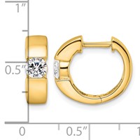 True Origin 14K Yellow Gold 0.33 Carat Lab Grown Diamond VS+ F+ Hinged Hoop Complete Earrings view 4