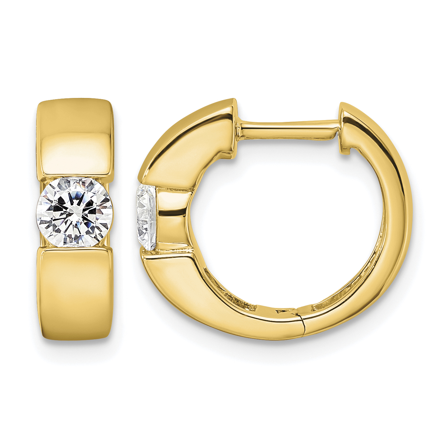 True Origin 14k 1/3 carat Lab Grown Diamond VS DEF Hinged Hoop Earrings (EM9376-060-YLD)