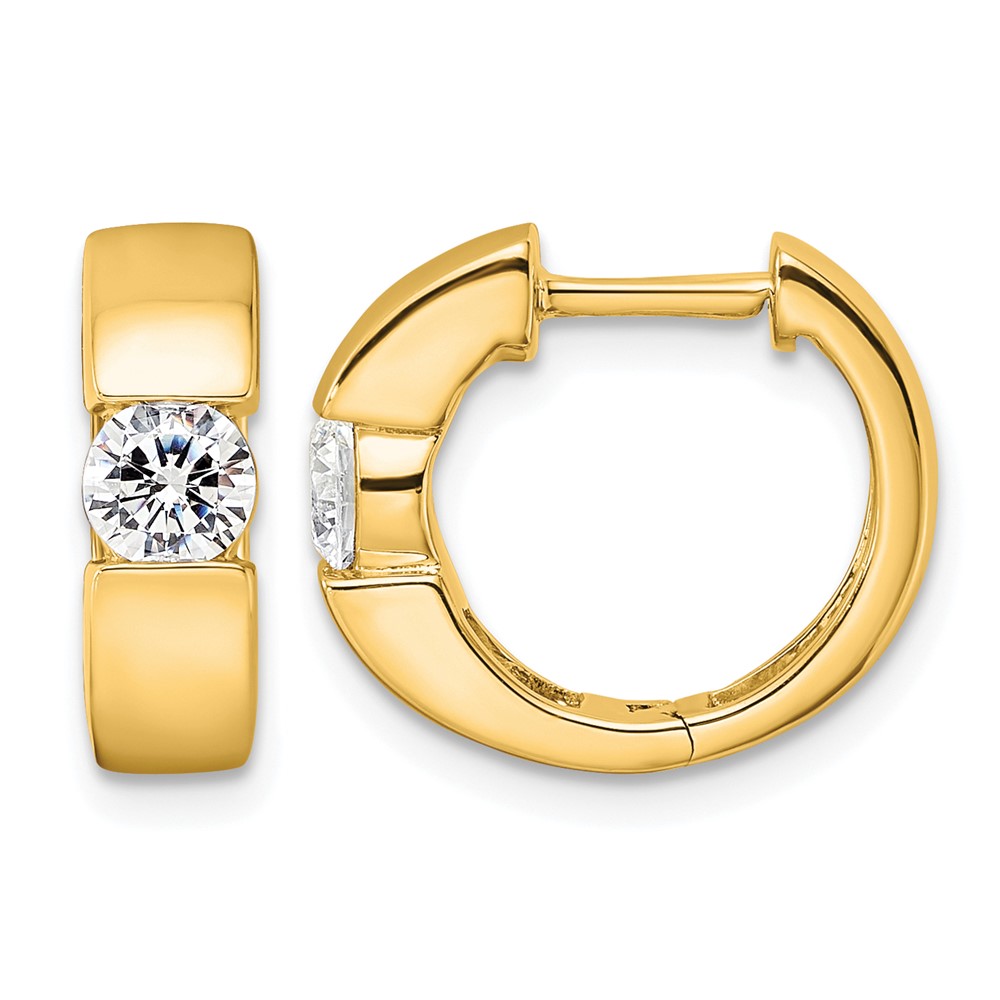 True Origin 14k 1/3 carat Lab Grown Diamond VS DEF Hinged Hoop Earrings (EM9376-060-YLD)