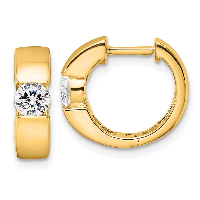 True Origin 14k 1/3 carat Lab Grown Diamond VS DEF Hinged Hoop Earrings