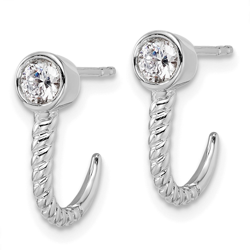 True Origin 14k White Gold 1/3 carat Lab Grown Diamond VS DEF J Hoop Earrings (EM9377-032-WLD)