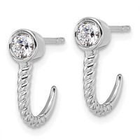 True Origin 14K White Gold 0.33 Carat Lab Grown Diamond VS+ F+ Complete J-Hoop Earrings view 2
