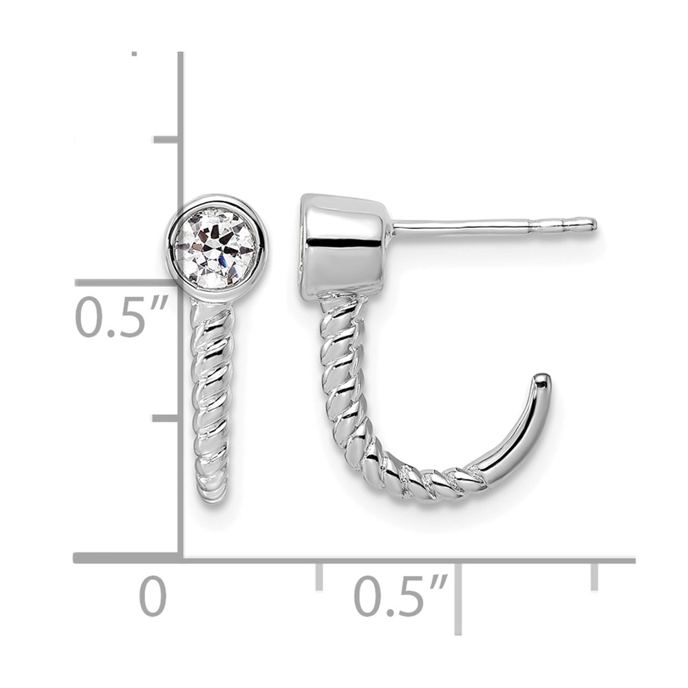 True Origin 14k White Gold 1/3 carat Lab Grown Diamond VS DEF J Hoop Earrings (EM9377-032-WLD)
