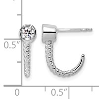 True Origin 14K White Gold 0.33 Carat Lab Grown Diamond VS+ F+ Complete J-Hoop Earrings view 4