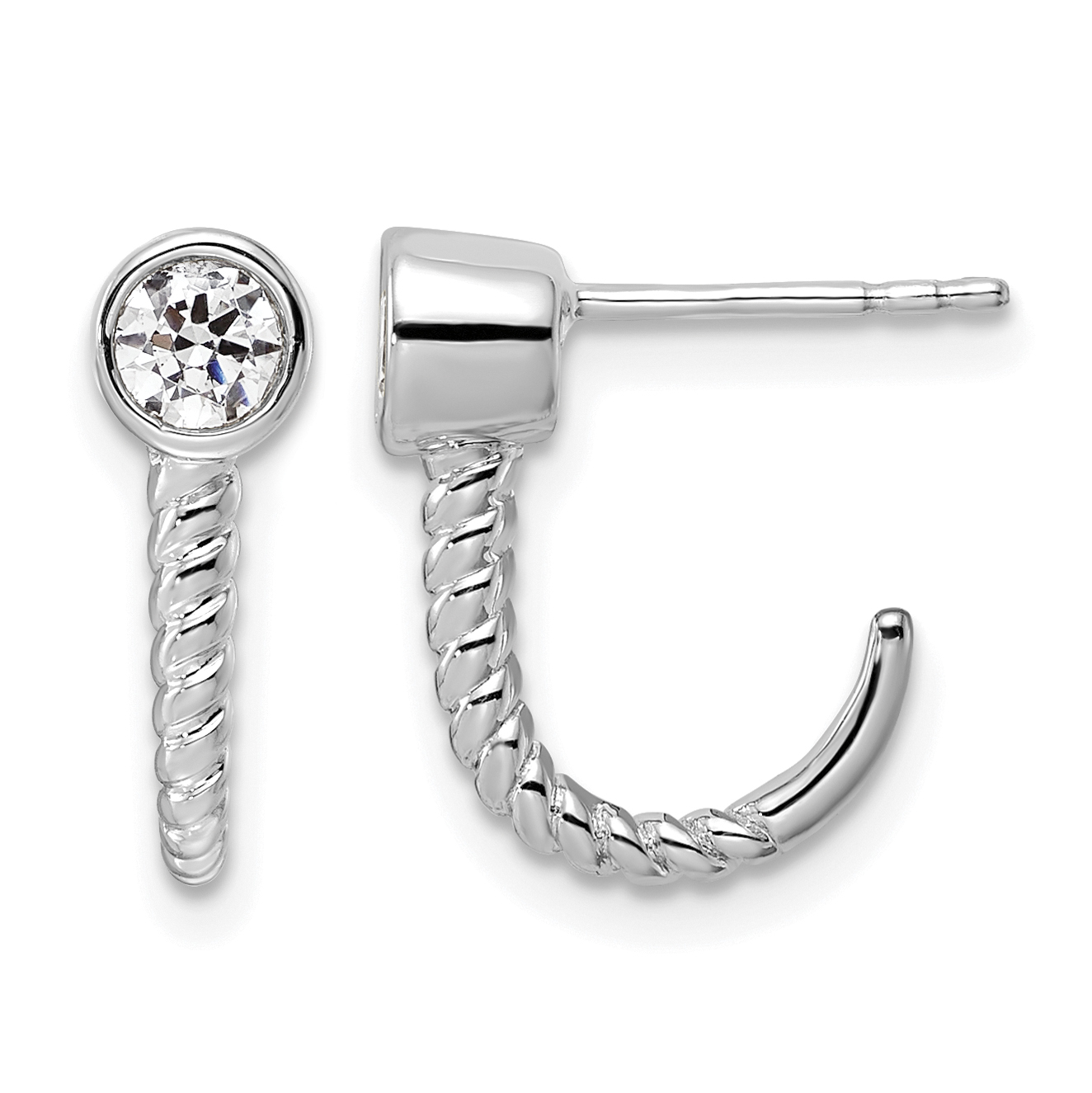 True Origin 14k White Gold 1/3 carat Lab Grown Diamond VS DEF J Hoop Earrings (EM9377-032-WLD)