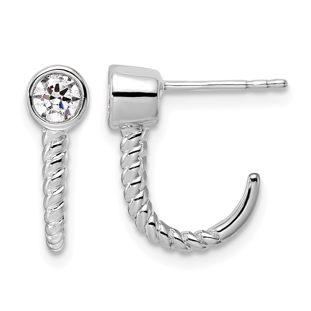 True Origin 14K White Gold 0.33 Carat Lab Grown Diamond VS+ F+ Complete J-Hoop Earrings