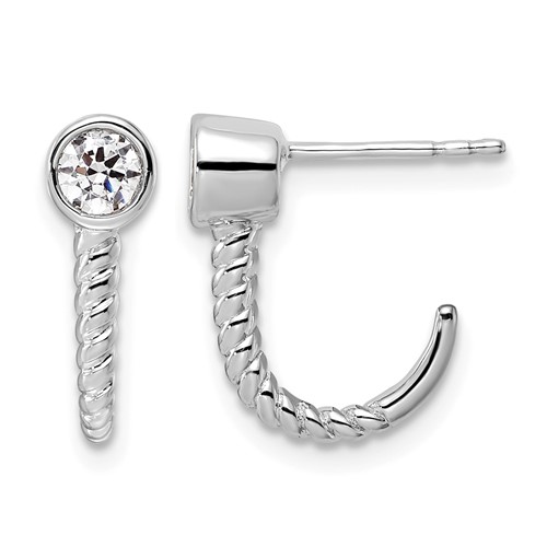 True Origin 14K White Gold 0.33 Carat Lab Grown Diamond VS+ F+ Complete J-Hoop Earrings