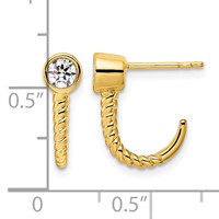 True Origin 14K Yellow Gold 0.33 Carat Lab Grown Diamond VS+ F+ Complete J-Hoop Earrings view 4