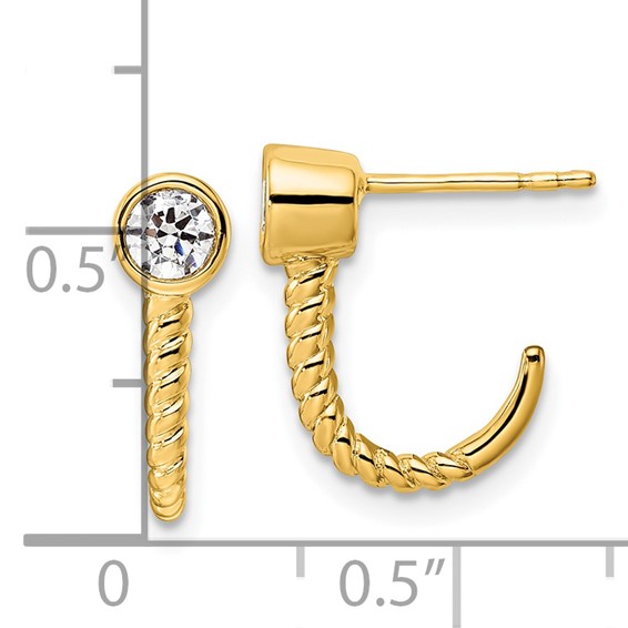 True Origin Lab Grown Diamond J-Hoop Earrings