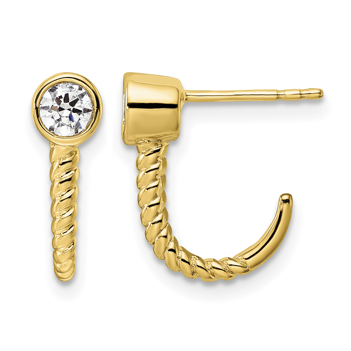 True Origin 14k 1/3 carat Lab Grown Diamond VS DEF J Hoop Earrings (EM9377-032-YLD)