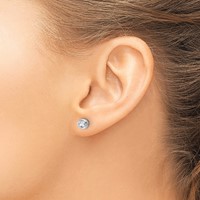 True Origin 14K White Gold 0.50 Carat Lab Grown Diamond VS+ F+ Complete Solitaire Post Earrings view 3