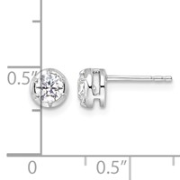 True Origin 14K White Gold 0.50 Carat Lab Grown Diamond VS+ F+ Complete Solitaire Post Earrings view 4
