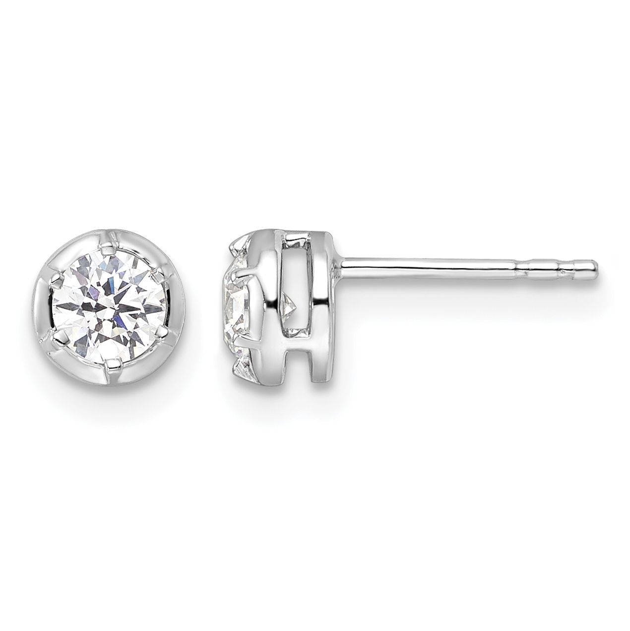 True Origin 14k White Gold 1/2 carat Lab Grown Diamond VS DEF Solitaire Post Earrings (EM9382-050-WLD)