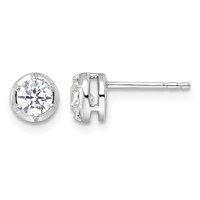 True Origin 14K White Gold 0.50 Carat Lab Grown Diamond VS+ F+ Complete Solitaire Post Earrings view 1