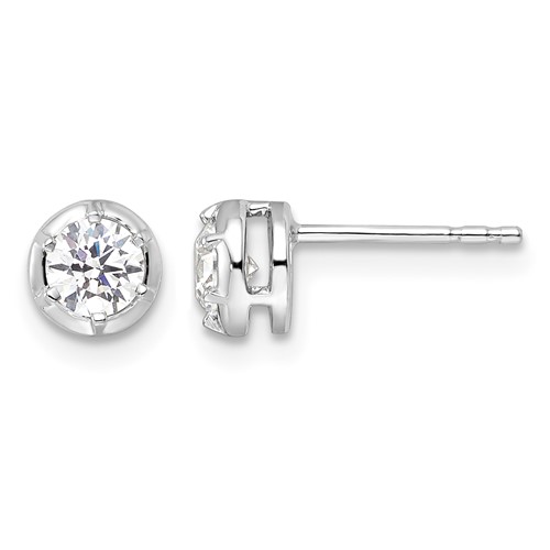 True Origin 14K White Gold 0.50 Carat Lab Grown Diamond VS+ F+ Complete Solitaire Post Earrings