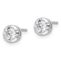 True Origin 14K White Gold 0.62 Carat Lab Grown Diamond VS+ F+ Complete Solitaire Post Earrings view 2