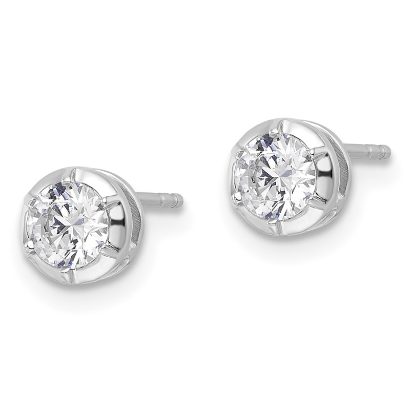 True Origin 14k White Gold 5/8 carat Lab Grown Diamond VS DEF Solitaire Post Earrings