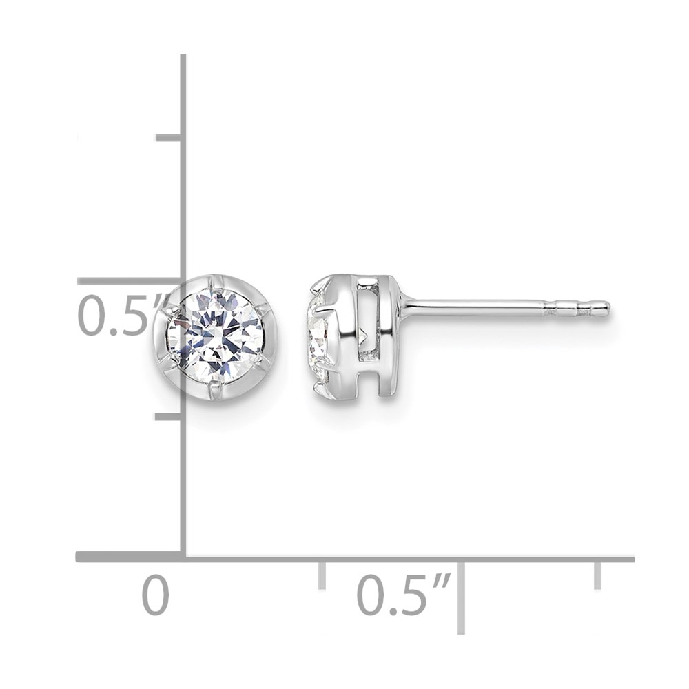True Origin 14k White Gold 5/8 carat Lab Grown Diamond VS DEF Solitaire Post Earrings (EM9382-060-WLD)