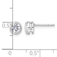 True Origin 14K White Gold 0.62 Carat Lab Grown Diamond VS+ F+ Complete Solitaire Post Earrings view 4