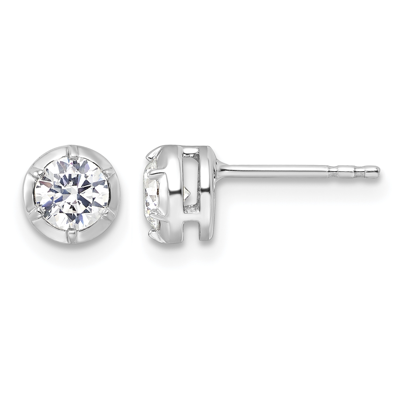 True Origin 14k White Gold 5/8 carat Lab Grown Diamond VS DEF Solitaire Post Earrings (EM9382-060-WLD)