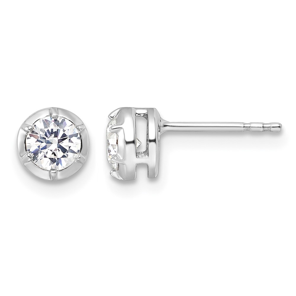 True Origin 14K White Gold 0.62 Carat Lab Grown Diamond VS+ F+ Complete Solitaire Post Earrings