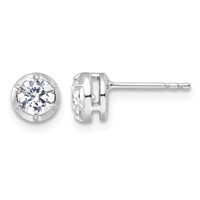 True Origin 14K White Gold 0.62 Carat Lab Grown Diamond VS+ F+ Complete Solitaire Post Earrings view 1