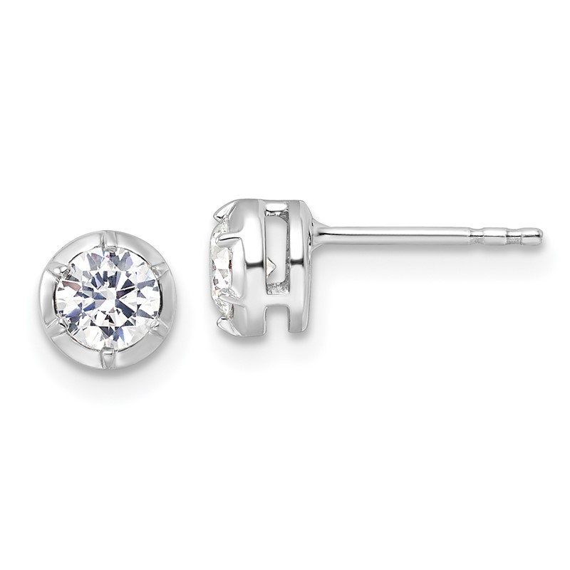 True Origin 14k White Gold 5/8 carat Lab Grown Diamond VS DEF Solitaire Post Earrings