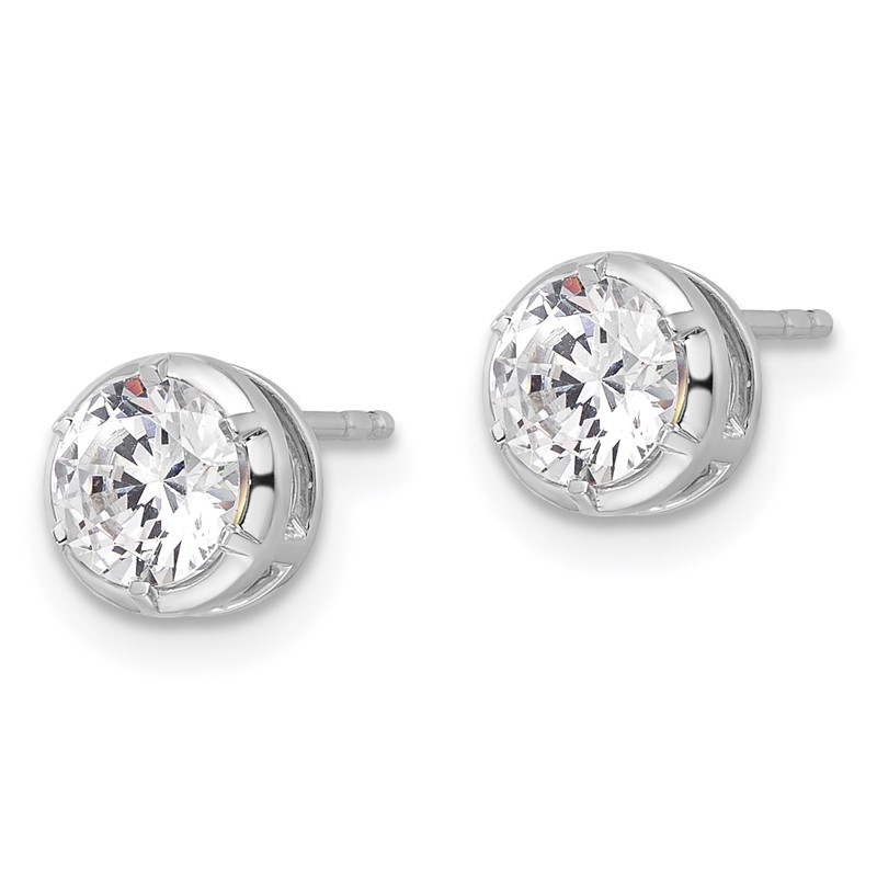 True Origin 14k White Gold 1 carat Lab Grown Diamond VS DEF Solitaire Post Earrings