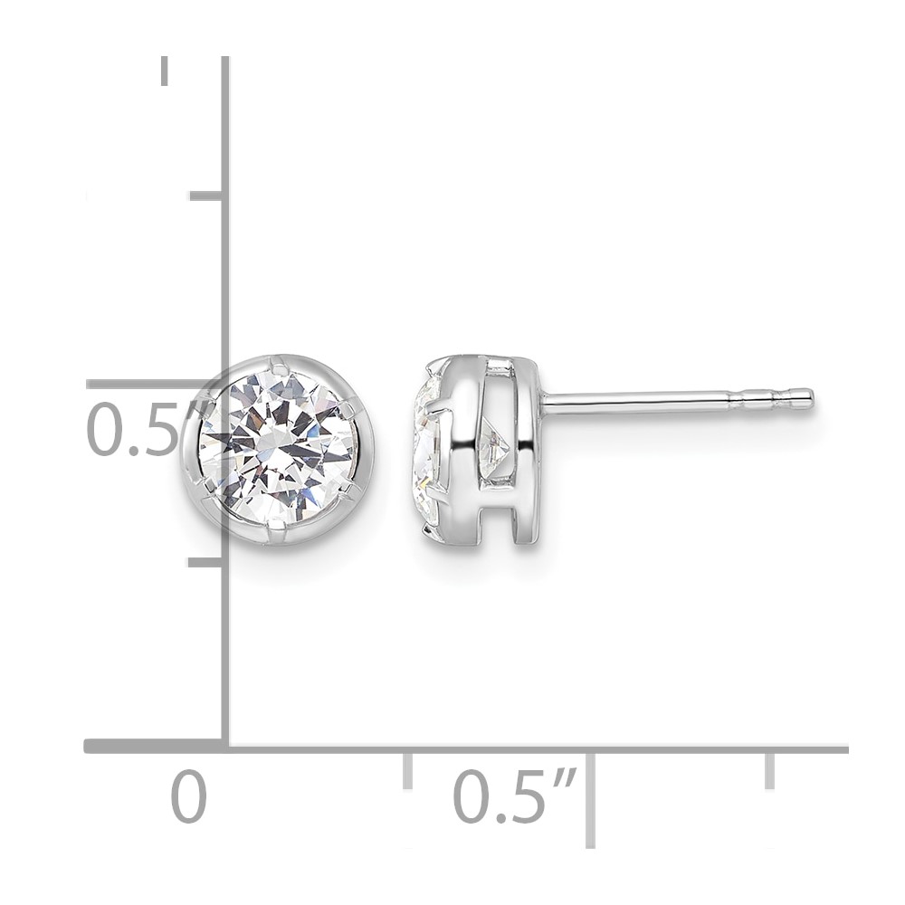 True Origin 14k White Gold 1 carat Lab Grown Diamond VS DEF Solitaire Post Earrings (EM9382-100-WLD)