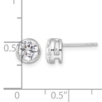 True Origin 14K White Gold 1 Carat Lab Grown Diamond VS+ F+ Complete Solitaire Post Earrings view 4