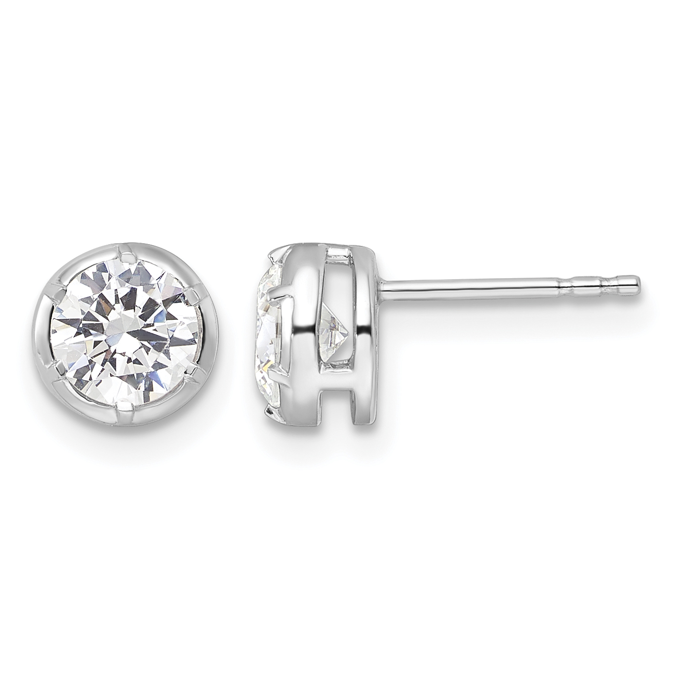 True Origin 14k White Gold 1 carat Lab Grown Diamond VS DEF Solitaire Post Earrings (EM9382-100-WLD)