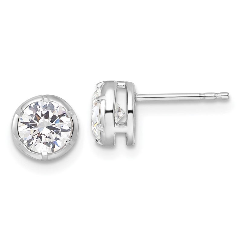 True Origin 14k White Gold 1 carat Lab Grown Diamond VS DEF Solitaire Post Earrings