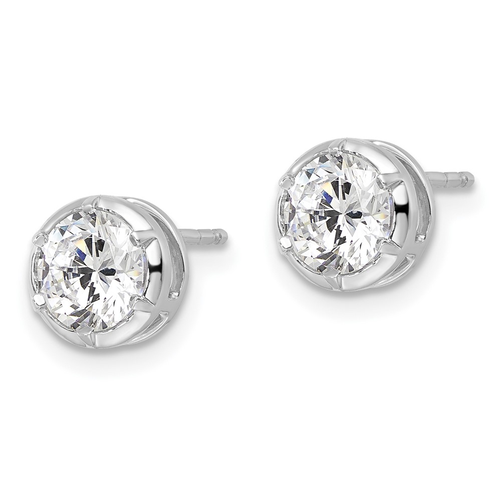 True Origin 14k White Gold 1 1/2 carat Lab Grown Diamond VS DEF Solitaire Post Earrings (EM9382-150-WLD)