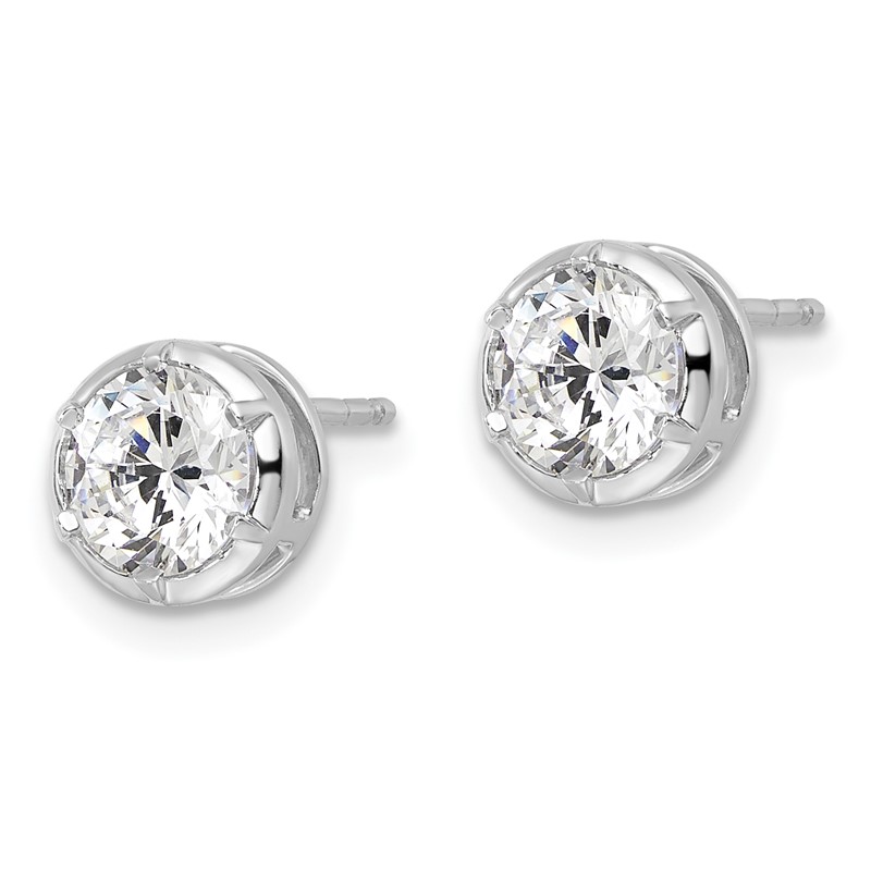 True Origin 14k White Gold 1 1/2 carat Lab Grown Diamond VS DEF Solitaire Post Earrings