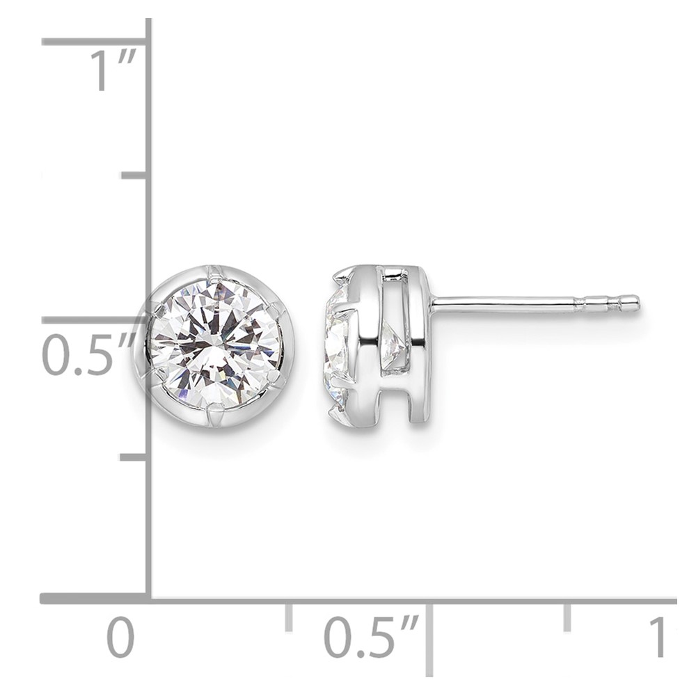 True Origin 14k White Gold 1 1/2 carat Lab Grown Diamond VS DEF Solitaire Post Earrings (EM9382-150-WLD)