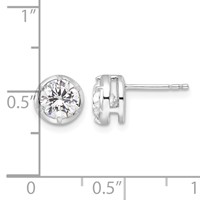 True Origin 14K White Gold 1.50 Carat Lab Grown Diamond VS+ F+ Complete Solitaire Post Earrings view 4