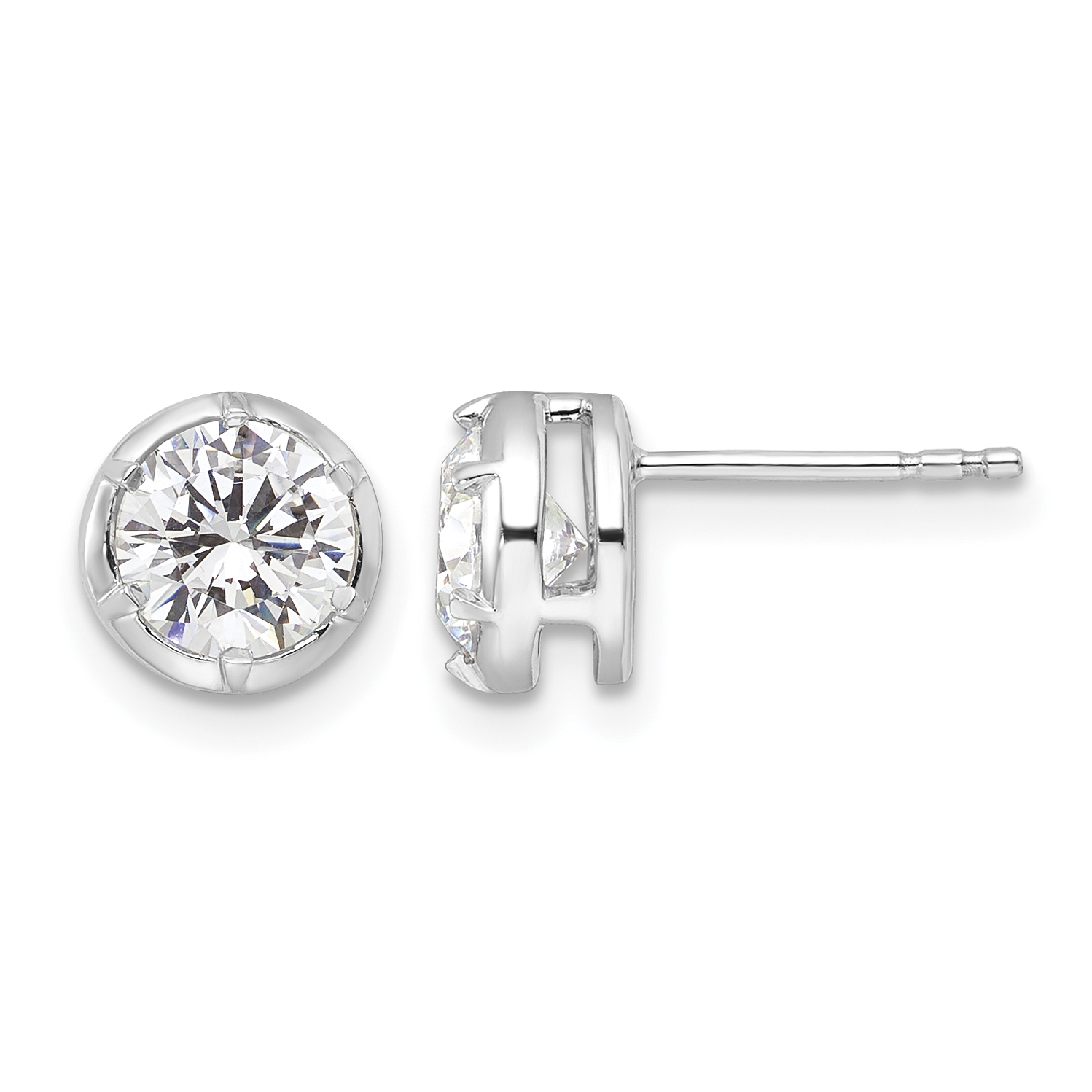 True Origin 14k White Gold 1 1/2 carat Lab Grown Diamond VS DEF Solitaire Post Earrings (EM9382-150-WLD)