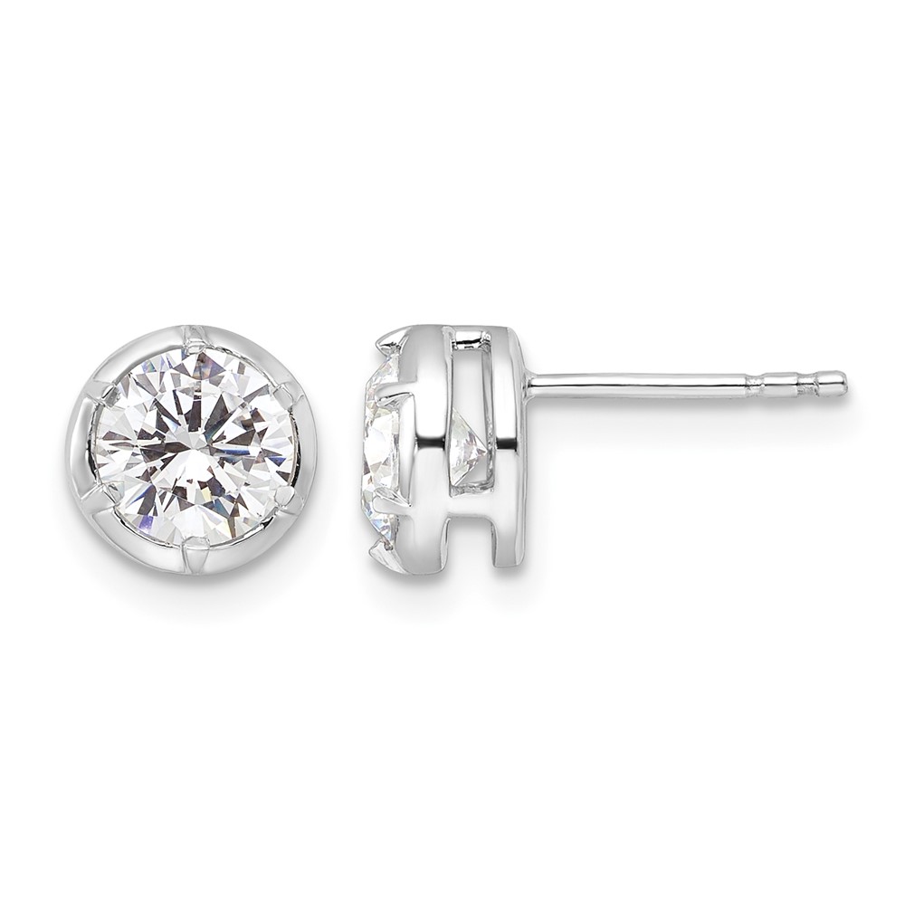 True Origin 14k White Gold 1 1/2 carat Lab Grown Diamond VS DEF Solitaire Post Earrings (EM9382-150-WLD)