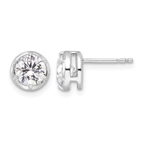 True Origin 14K White Gold 1.50 Carat Lab Grown Diamond VS+ F+ Complete Solitaire Post Earrings view 1