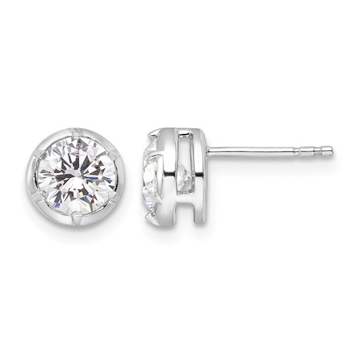 True Origin 14K White Gold 1.50 Carat Lab Grown Diamond VS+ F+ Complete Solitaire Post Earrings