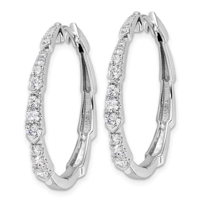 True Origin 14k White Gold 1 1/5 carat Lab Grown Diamond VS DEF Fancy Hoop Earrings