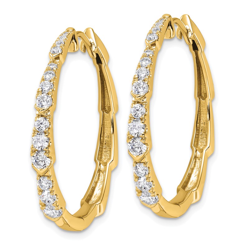 True Origin 14k 1 1/5 carat Lab Grown Diamond VS DEF Fancy Hoop Earrings